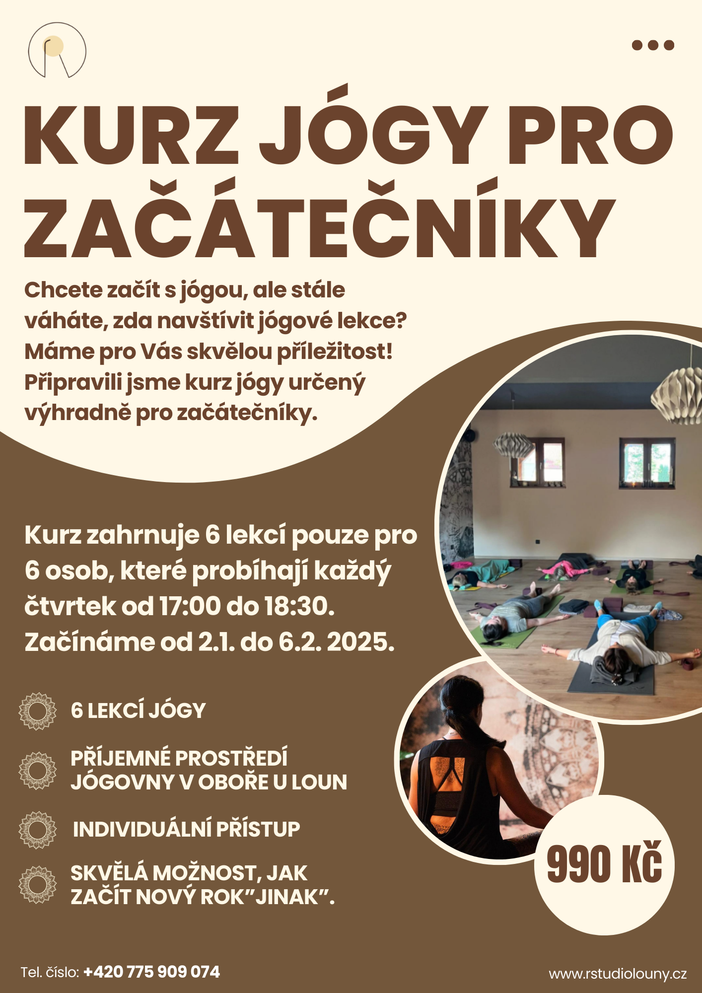 Leták lekce jógy